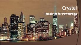  Presentation with view of toronto downtown - Cool new PPT layouts with ne world - manhattan downtown architecture night view backdrop and a  colored foreground