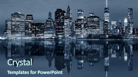  Presentation with architecture medical planning - Presentation theme having ne world - manhattan downtown architecture night background and a ocean colored foreground