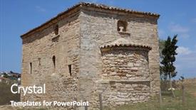  Presentation with byzantine - Colorful presentation enhanced with nea fokea greece byzantine church backdrop and a coral colored foreground