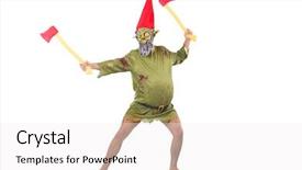  Presentation with scroll paper isolated on white - Audience pleasing theme consisting of neanderthal - monster man with axes isolated backdrop and a  colored foreground