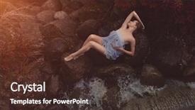  Presentation with forest fairy - Colorful PPT layouts enhanced with near a stream girl model backdrop and a tawny brown colored foreground