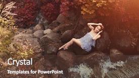  Presentation with forest fairy - Slides having near a stream girl model background and a tawny brown colored foreground