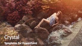  Presentation with forest fairy - Audience pleasing theme consisting of near a stream girl model backdrop and a tawny brown colored foreground