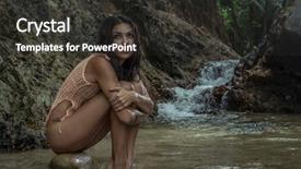  Presentation with net - Presentation theme enhanced with near beautiful small waterfall background and a dark gray colored foreground