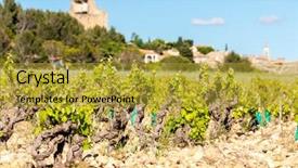  Presentation with vineyards - Slide deck with near chateauneuf-du-pape provence background and a gold colored foreground