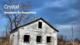  Presentation with chernobyl - PPT theme enhanced with near chernobyl area modern ruin background and a teal colored foreground