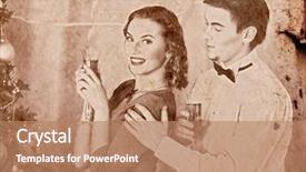  Presentation with 1940 - Audience pleasing PPT layouts consisting of near christmas tree vintage sepia backdrop and a coral colored foreground