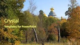  Presentation with church finances - Presentation design enhanced with near church in new jerusalem background and a tawny brown colored foreground