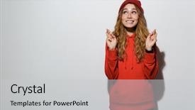  Presentation with basic - Colorful slide set enhanced with near copyspace isolated over white backdrop and a  colored foreground