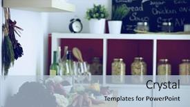  Presentation with women and protection desk - Amazing presentation having modern grocery - young woman standing near desk backdrop and a  colored foreground