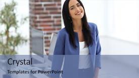  Presentation with desk - Amazing theme having near desk in the office backdrop and a  colored foreground