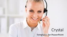  Presentation with standing on scooter - Slide set featuring near desk in the office background and a  colored foreground