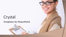  Presentation with principal - Theme with near desk in the office background and a  colored foreground