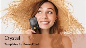  Presentation with happy birthday card brother - Colorful theme enhanced with near face isolated over white backdrop and a  colored foreground