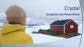  Presentation with mountain road up hill - Colorful slide deck enhanced with near famous aurlandsvegen bjorgavegen mountain backdrop and a sky blue colored foreground