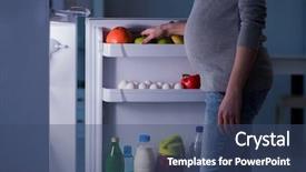  Presentation with fridge - Colorful slides enhanced with near fridge looking for food backdrop and a ocean colored foreground