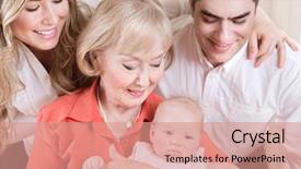 Presentation with mother love - Amazing presentation design having near granny holding newborn baby backdrop and a coral colored foreground