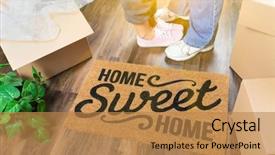  Presentation with welcome - PPT theme enhanced with near home sweet home welcome background and a coral colored foreground