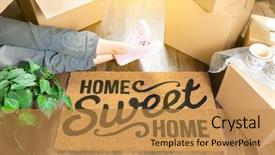  Presentation with welcome - Colorful presentation design enhanced with near home sweet home welcome backdrop and a gold colored foreground