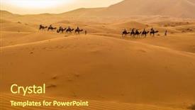  Presentation with camel caravan - Colorful PPT layouts enhanced with near merzouga morocco -camels caravan backdrop and a tawny brown colored foreground