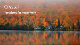  Presentation with lake - Cool new presentation theme with near mont tremblant in quebec backdrop and a coral colored foreground