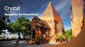  Presentation with civilization - PPT theme having near nha trang in vietnam background and a ocean colored foreground