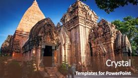  Presentation with history vietnam - Slides enhanced with near nha trang in vietnam background and a tawny brown colored foreground