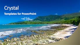  Presentation with beach rocks - Beautiful presentation theme featuring near palm cove and cairns backdrop and a dark gray colored foreground