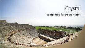  Presentation with amphitheater - Beautiful slides featuring near pamukkale in hierapolis turkey backdrop and a sky blue colored foreground