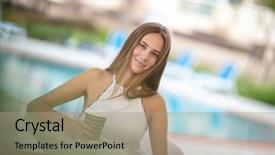  Presentation with coffee - Presentation theme having near poolside on the beach background and a  colored foreground