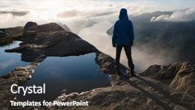  Presentation with towers - Presentation having near preikestolen pulpit rock background and a tawny brown colored foreground