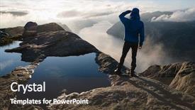 Presentation with tourist - Amazing presentation having near preikestolen pulpit rock backdrop and a tawny brown colored foreground