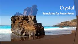  Presentation with brown - Presentation design with near puerto de la cruz background and a teal colored foreground