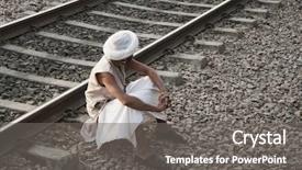  Presentation with railroad - Presentation design consisting of near railroad track ahmedabad gujarat background and a gray colored foreground