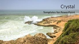  Presentation with salalah - Theme enhanced with near salalah oman during monsoon background and a light blue colored foreground