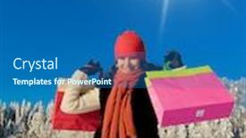  Presentation with joy - Cool new presentation theme with near snowy trees midwinter joy backdrop and a ocean colored foreground