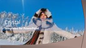  Presentation with sunshine - Audience pleasing PPT theme consisting of near-snowy-trees-midwinter-sunshine backdrop and a teal colored foreground