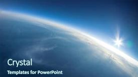  Presentation with outer space - Beautiful PPT theme featuring near space photography - 20km above backdrop and a ocean colored foreground