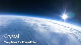  Presentation with outer space - Presentation design with near space photography - 22km above background and a teal colored foreground