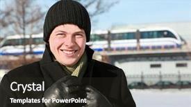 Presentation with station - Amazing PPT layouts having near station of speed streetcar backdrop and a  colored foreground
