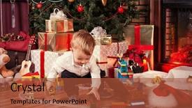  Presentation with baby tree - Amazing PPT theme having near the fireplace and christmas backdrop and a red colored foreground