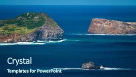  Presentation with pacific island - Slide set consisting of near the island of oahu background and a ocean colored foreground