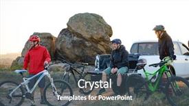  Presentation with road bike - Slide deck consisting of near the pickup off road background and a ocean colored foreground