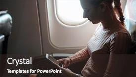  Presentation with phone - Theme consisting of near the porthole in aircraft background and a tawny brown colored foreground