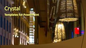  Presentation with street lamps - Presentation design having near the restaurant slowly sway background and a  colored foreground