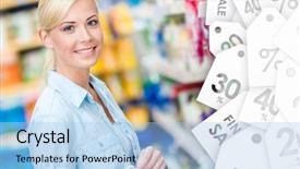  Presentation with cosmetic - Slides consisting of near the shelves with cosmetic background and a light blue colored foreground