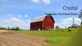  Presentation with barn - Amazing presentation theme having near traverse city in michigan backdrop and a light blue colored foreground