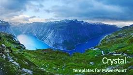  Presentation with lake - Slides featuring near trolltunga rock - most spectacular background and a tawny brown colored foreground