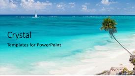  Presentation with caribbean - Beautiful slide deck featuring near tulum ruins in mexico backdrop and a teal colored foreground