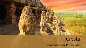  Presentation with caves - Presentation theme consisting of near vijayawada city in india background and a gold colored foreground